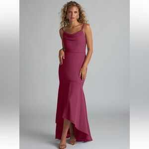 AZAZIE SUMMER- Mulberry Mermaid Scoop Cowl Chiffon Dress